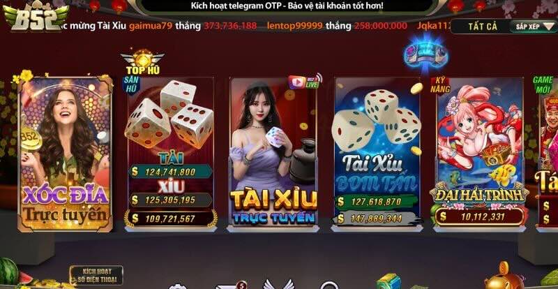Game online đa dạng và hấp dẫn từ B52 Club